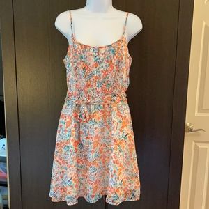 LC Lauren Conrad Multi-Color Flower Print Dress S8